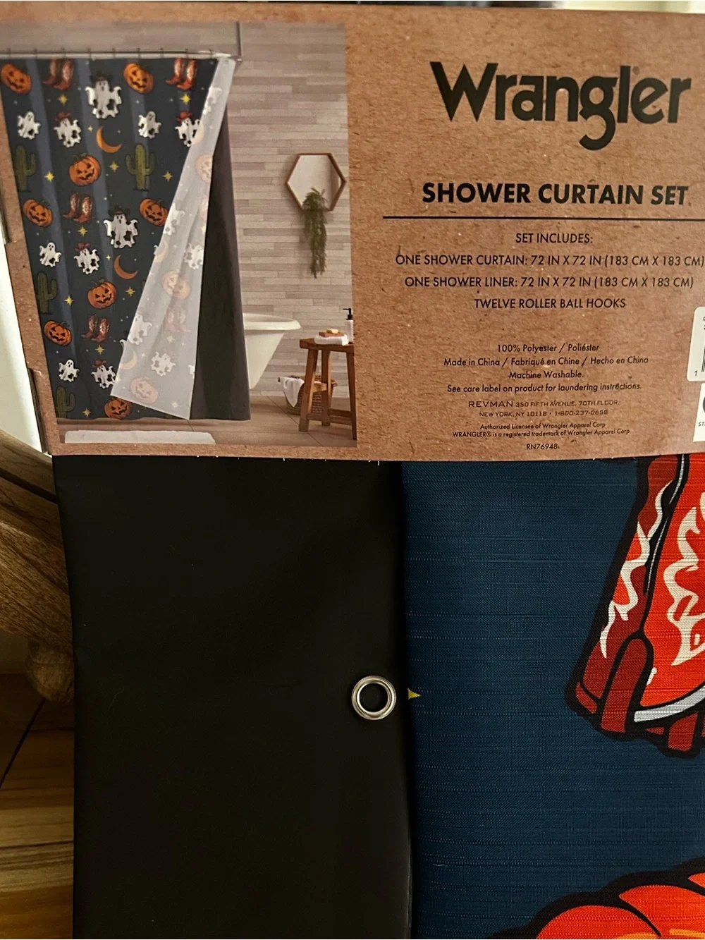 Wrangler Halloween Shower Curtain